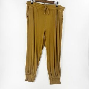 ✅ LOU & GREY MUSTARD RIBBED JOGGERS SIZE X-LARGE POCKETS